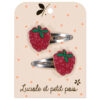 Raspberry hair clips (pair)