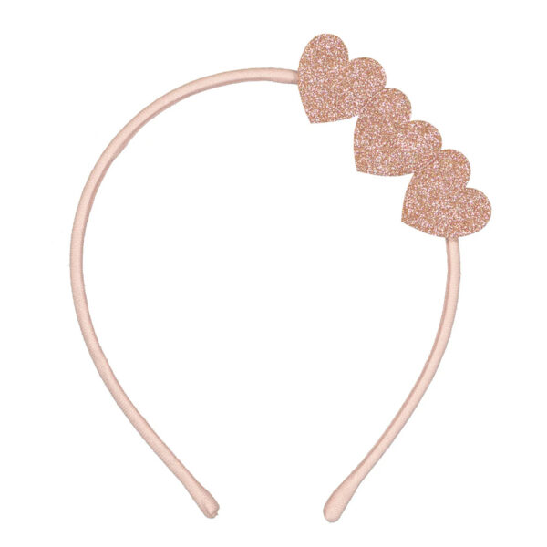 Serre-tête glitter Coeurs roses