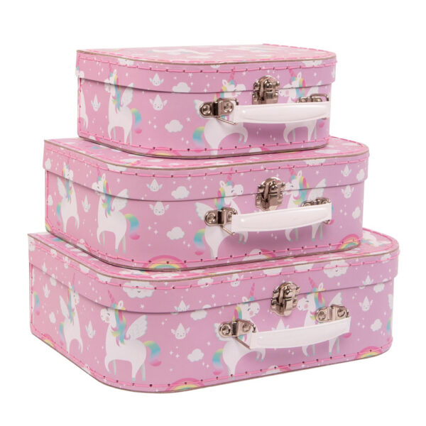 Set of 3 Rainbow Unicorn suitcases