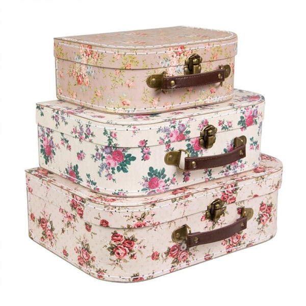 Set of 3 Vintage Pink Suitcases