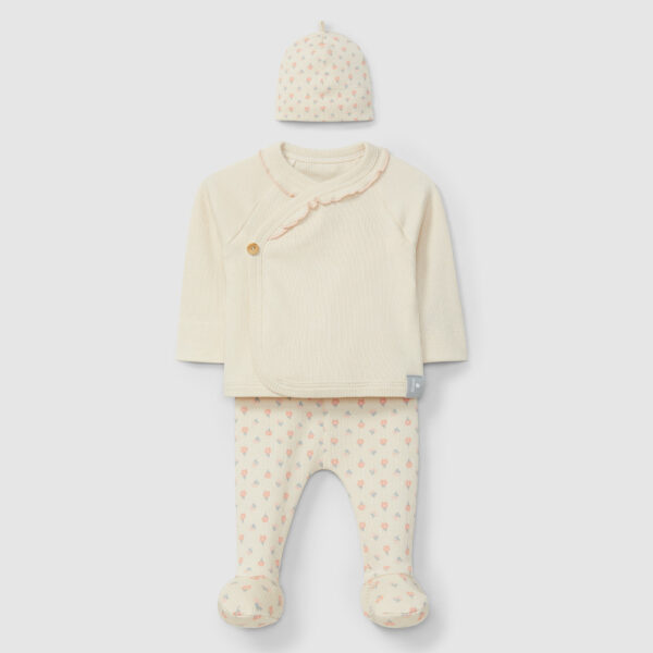 Ensemble bébé 3 pièces fleuri