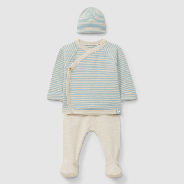 Ensemble bébé 3 pièces rayé