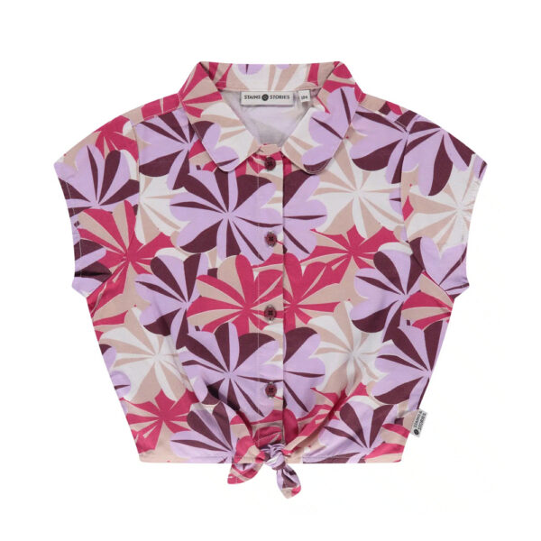 Blouse fille grosses fleurs