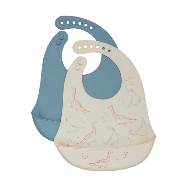 Bavettes en silicone dinosaures (x2)