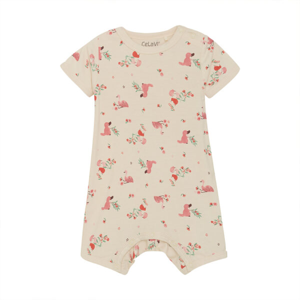 Pyjama bébé court flamands roses