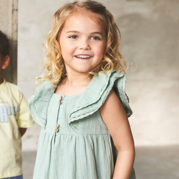 Robe mc unie en gaze de coton