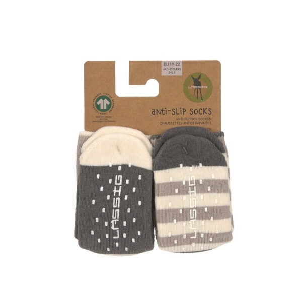 Anti-slip socks anthracite/taupe