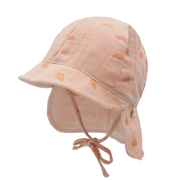 Chapeau bébé en lange arc-en-ciel