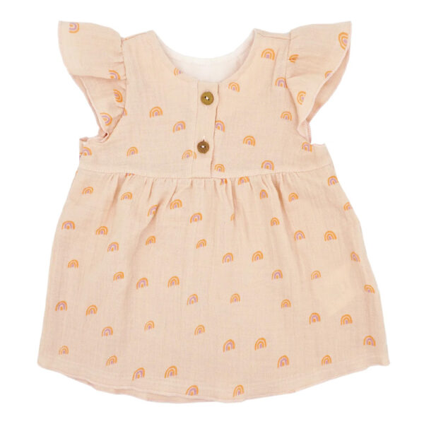 Robe bébé en lange arc-en-ciel