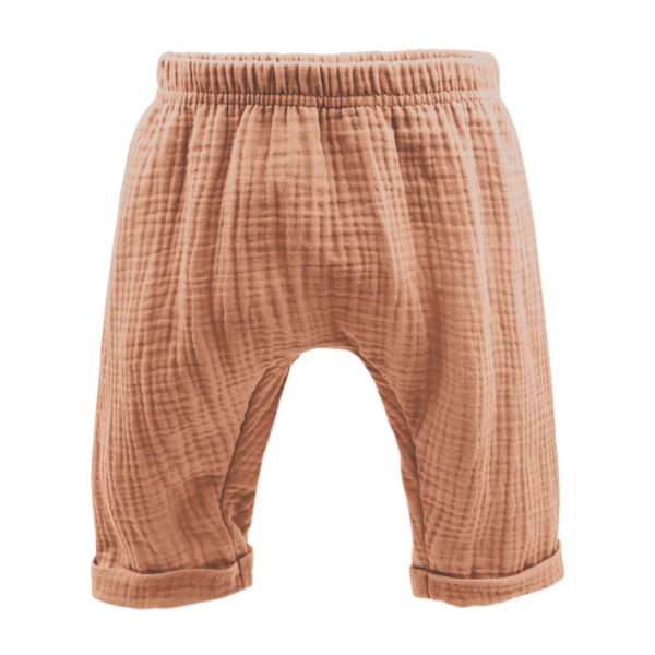 Sarouel bébé en lange terracotta