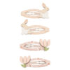 Bunny & flower click clack hair clips
