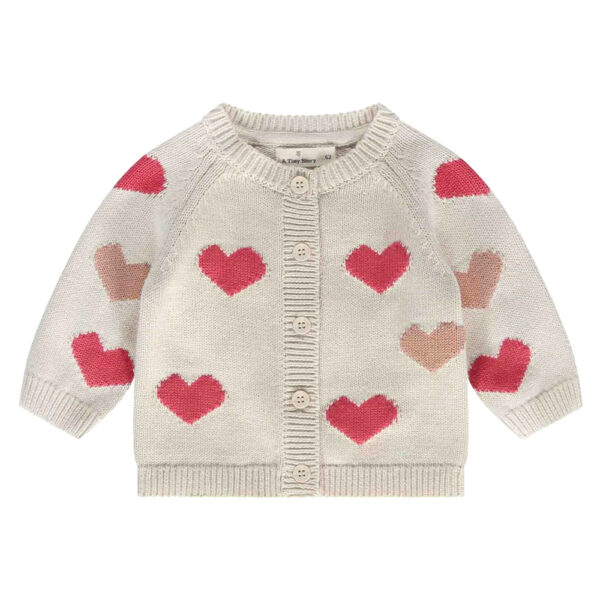 Cardigan bébé à coeurs