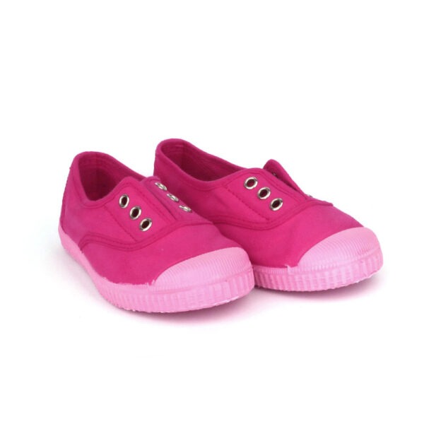 Tennis en toile semelle couleur fucshia