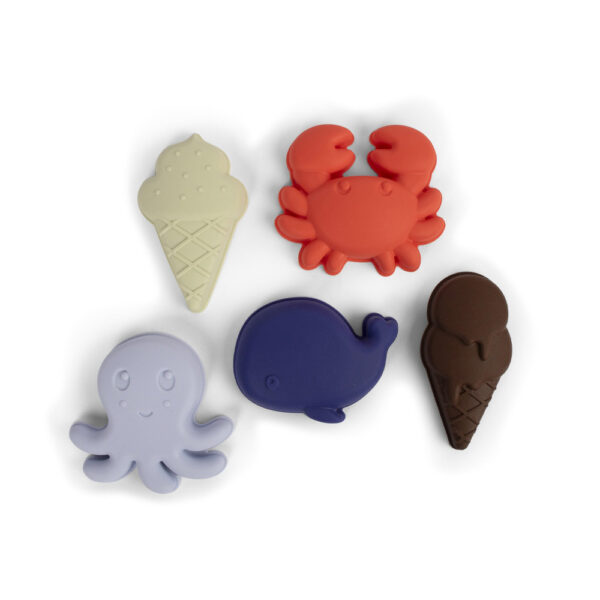 Jouets de sable en silicone bleu