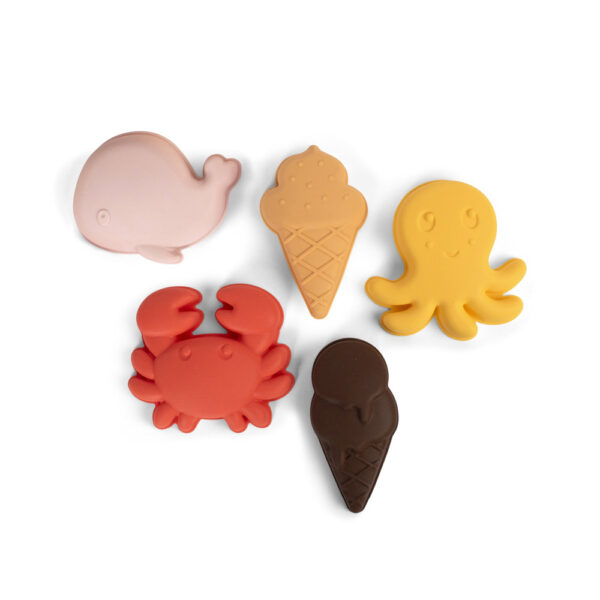 Jouets de sable en silicone pêche