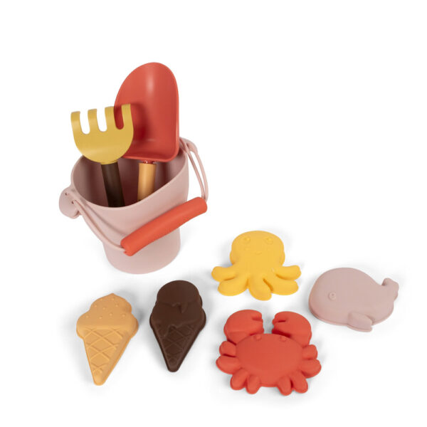 Ensemble de plage en silicone pêche