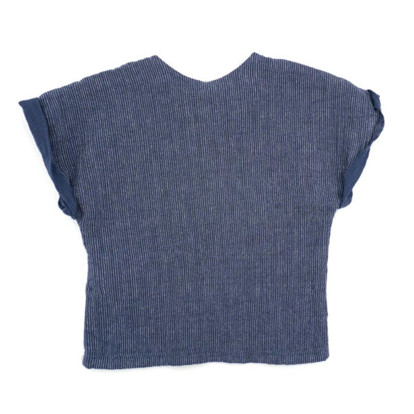 Chemise bébé en lange rayé bleu