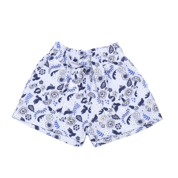 Short Blue Birds and Flowers