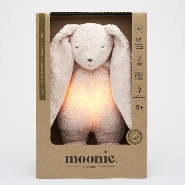 Lapin Moonie avec son et lumière bio rose
