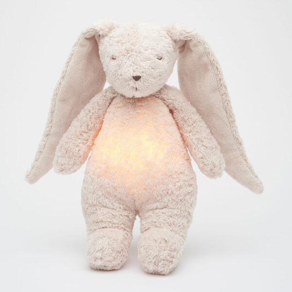 Lapin Moonie avec son et lumière bio rose
