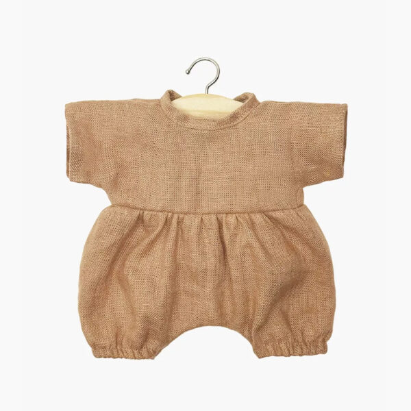 Babies - Noa hazelnut washed linen romper