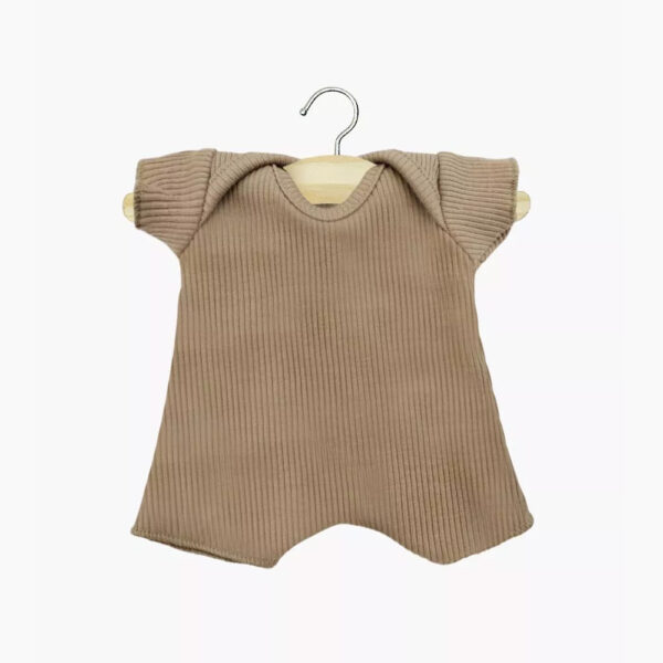 Babies - Body shorty en maille côtelée taupe
