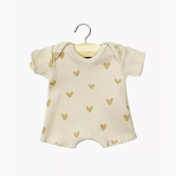 Babies - Body shorty en maille petits coeurs beige