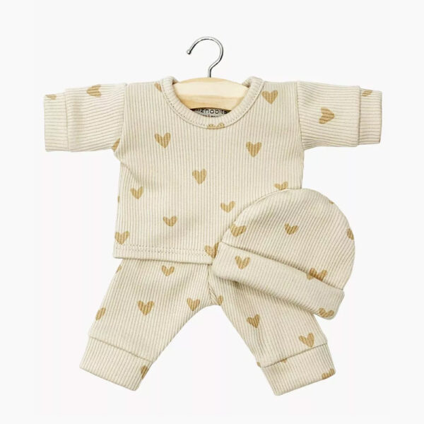 Babies - Pyjama Morgan et son bonnet Petits coeurs beiges