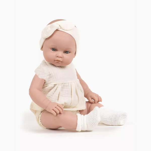 Baby Yaelle and her romper Olivia and ecru headband