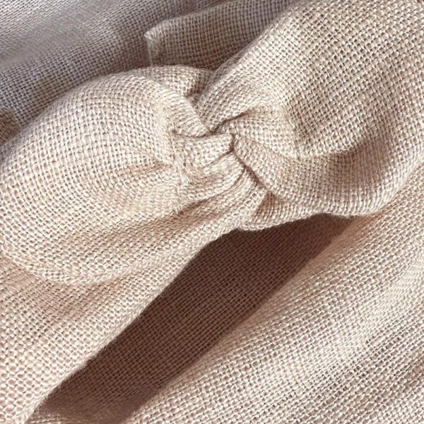 Barboteuse Clara et son headband en lin nude
