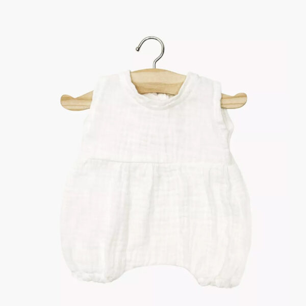 Noa white double gauze romper + pouch