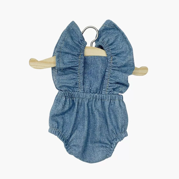 Lou retro romper in light blue denim