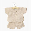 Andrea cropped set in nude linen