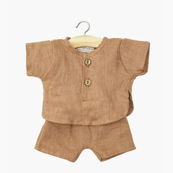 Andrea short set in hazelnut linen