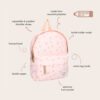 Sac à dos enfant fleurs rose – Image 6