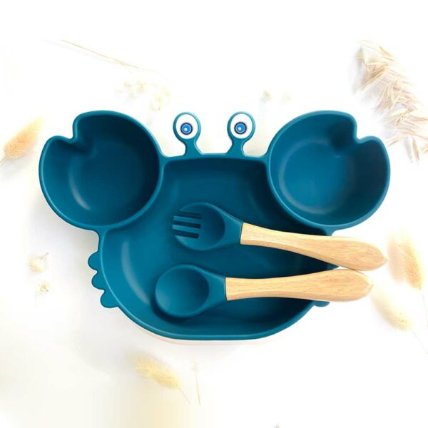 Set repas + services en forme de crabe marine