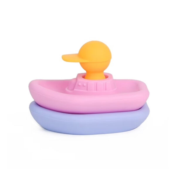 Set of 2 boats + captain for the bath - pink