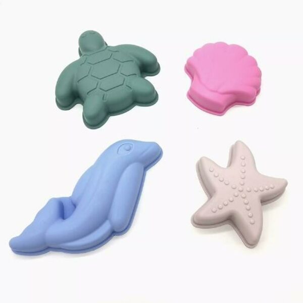 Set de plage en silicone - mauve