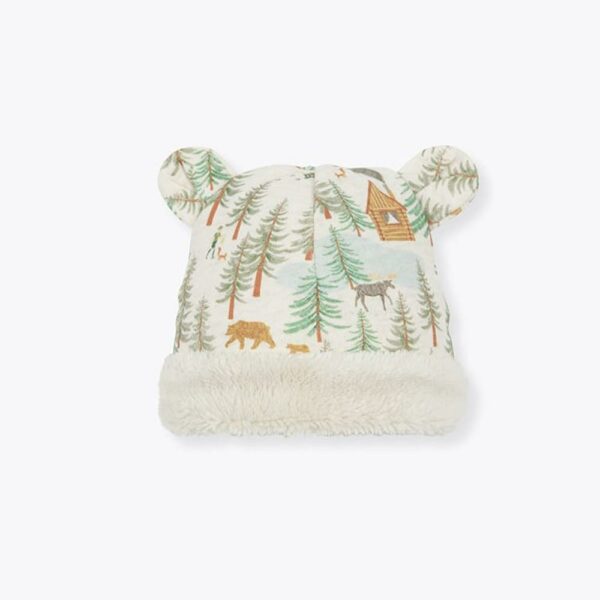 Bonnet bébé molleton forêt bio