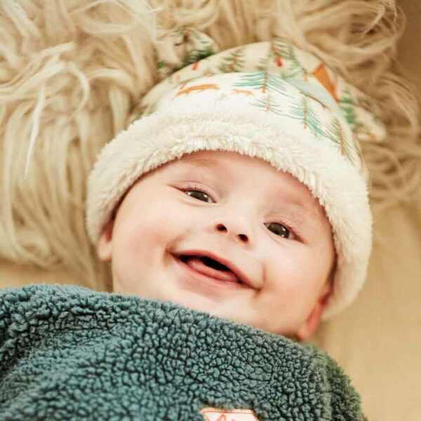 Bonnet bébé molleton forêt bio