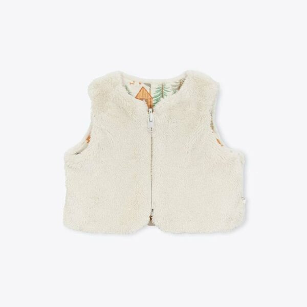 Gilet bébé molleton forêt bio