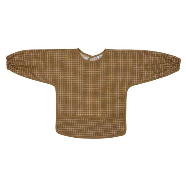 Bavoir tablier enduit imprimé carreaux caramel