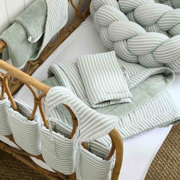 Lot de 2 bavoirs Rayé vert de gris