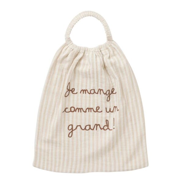 Serviette élastiquée rayé galet