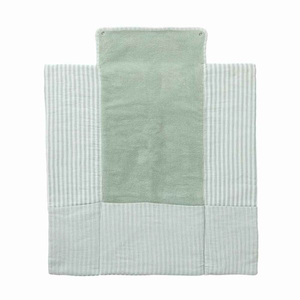 Tapis à langer rayé vert de gris