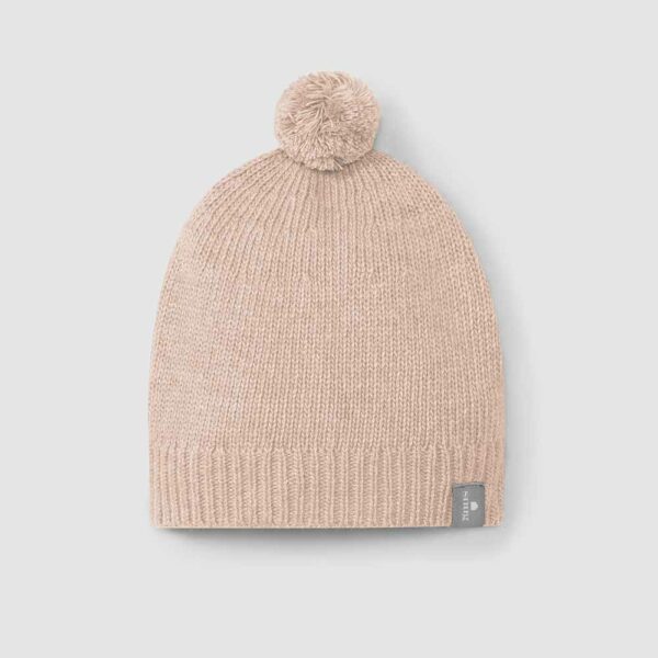 Bonnet bébé uni à pompon
