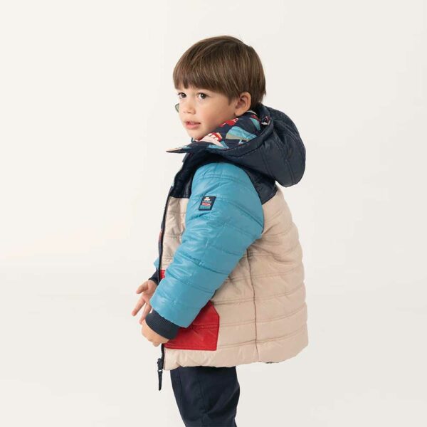 Reversible jacket with boat print