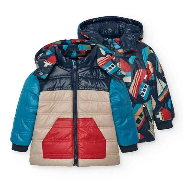 Veste réversible imprimé bateaux