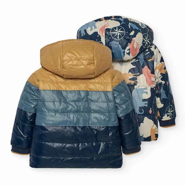 Reversible jacket with world print