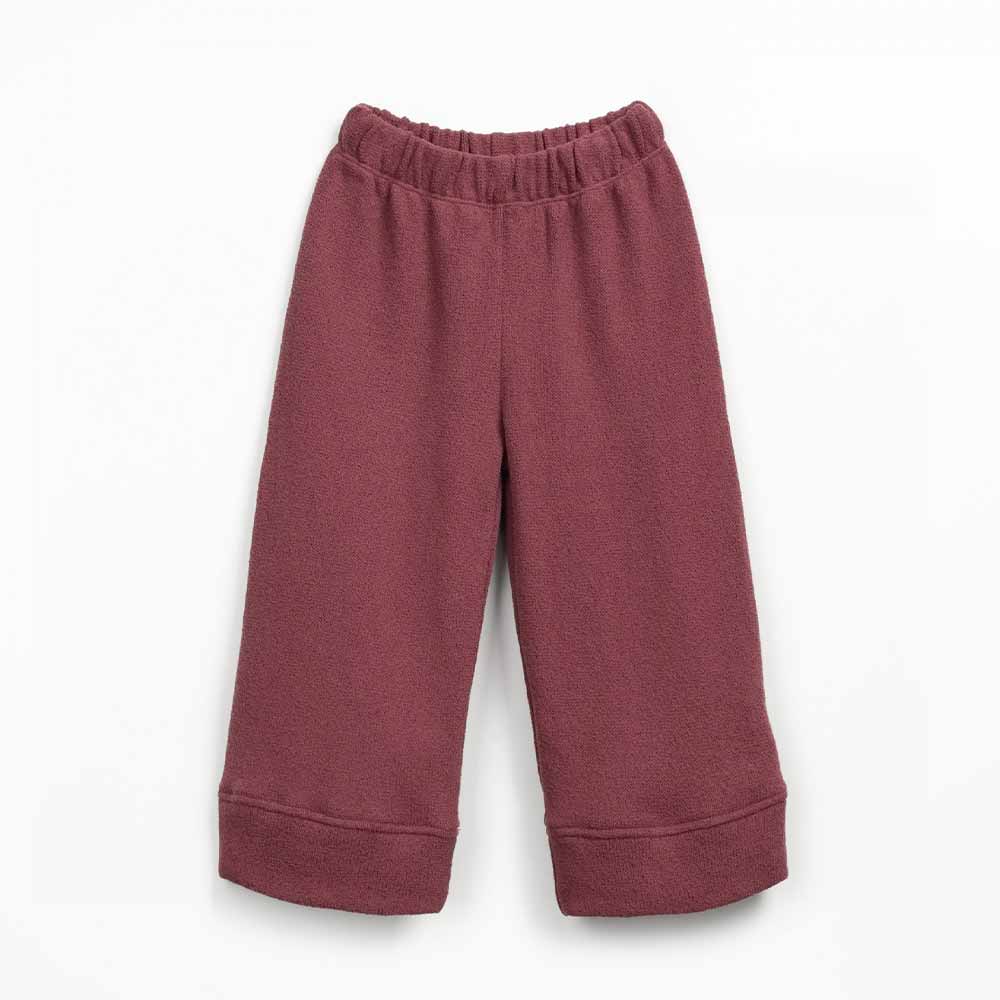 Pantalon fille en maille prune